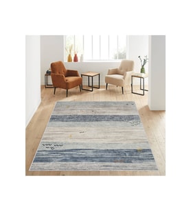 Rovigo Home Dijital Baskı Yıkanabilir Kaymaz Taban Salon Halısı RVG0605 (Mavi)