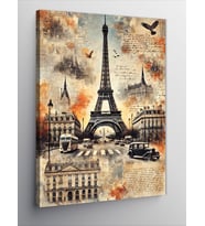 Kanvas Tablo Eyfel Kulesi Ve Paris Manzarası