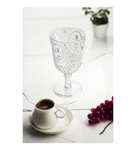 Akrilik Şeffaf Tekli Kadeh & Su Meşrubat Kahve Yanı Bardağı 450 ml ( Cam Değildir )