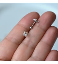 Hologram Çiçek Helix Piercing Kıkırdak Cerrahi Çelik Gümüş Renk (Çok Renkli)