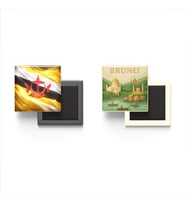 Buzdolap Magnetleri - Brunei Bayrağı ve Paper Cut Tema - 2'li Set Magneti
