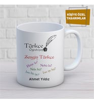 Kişiye Özel İsim Yazılabilir Türkçe Öğretmeni Kupa Bardak