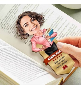 Kadına Hediye Karikatürlü Kitap Okuma Ayracı