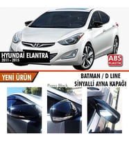 HYUNDAİ ELANTRA 2011-2015 BATMAN / D LINE SİNYALLİ AYNA KAPAĞI (Beyaz-Siyah)
