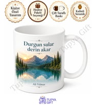 Göl Manzarası Temalı Baskılı Kupa Bardak Doğa Severlere Hediye