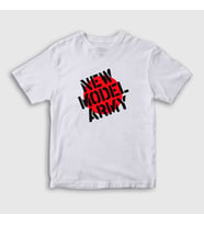 Presmono Unisex Çocuk Beyaz Logo Rock New Model Army T-Shirt 485619tt (Beyaz)