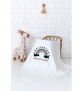 Pia Baby Premium %100 Pamuk Çift Kat Penye Bebek Battaniyesi 80x80 cm 5085-11 (Krem)