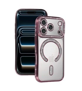 Apple İphone 17 Pro Max Joke Simli Magneticsafe Kılıf - Pembe