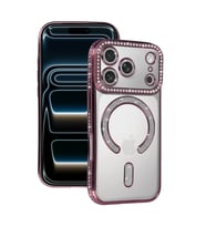 Apple İphone 17 Pro Max Joke Simli Magneticsafe Kılıf - Pembe