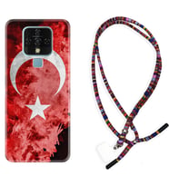 Tecno Camon 16 18P Pova Kılıf Boyun Asklı Rasta Silikon Şanlı Türk Bayrağı 1315