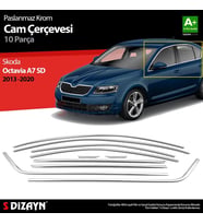 Skoda Octavia A7 SD Krom Cam Çerçeve Seti 10 Prç 2013-2020 A+ Kalite