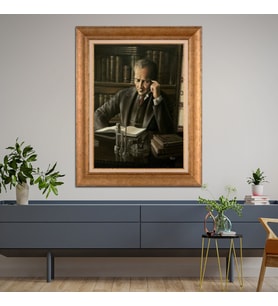 Altın Varaklı Çerçeveli Paspartulu Atatürk Tablo z4620 (Gold)