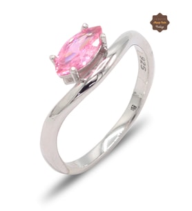 Mekik Model Pembe Kuvars Taşlı 925 Ayar Gümüş Kadın Yüzük 201025890