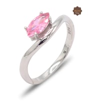 Mekik Model Pembe Kuvars Taşlı 925 Ayar Gümüş Kadın Yüzük 201025890