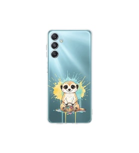 Samsung Galaxy M35 ile Uyumlu Splash Mirket Tasarımlı Şeffaf Silikon Kılıf