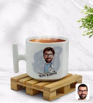 BK Gift Kişiye Özel Erkek Doktor Karikatürlü T Kulplu Beyaz Middle Kupa Bardak-8