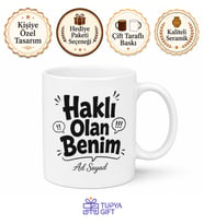 İsme Özel Haklı Olan Benim Yazılı Komik Kupa Bardak Hediye