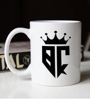 BK Gift Kişiye Özel Monogram Harfli Beyaz Kupa Bardak, Monogram Logo Harf, Monogram, Baş Harfli, Ev ve Ofis Hediyesi