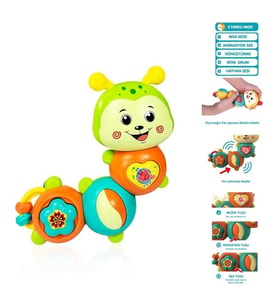 Pilli Sevimli Bebek Tırtıl Piyano 855-122D