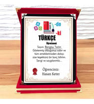 Türkçe Öğretmenine Hediye Plaket (STD)