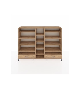 Hyperion Dolap 14 Raflı 2 Çekmeceli  220x44x163 Çam-Çam