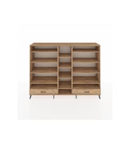 Hyperion Dolap 14 Raflı 2 Çekmeceli  220x44x163 Çam-Çam