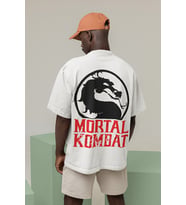 Ejderha Mortal Kombat Baskılı Unisex Oversize Anime Tişört