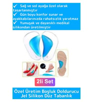 Premium Ergonomik Anatomik Boşluk Doldurucu Jel Düz Tabanlık Ark Destekli Silikon Ayak Tabanlığı 2li