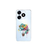 Tecno Spark 10C ile Uyumlu Splash Bukalemun Tasarımlı Şeffaf Silikon Kılıf