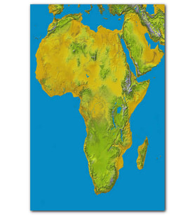Cakatablo Afrika Coğrafi Haritası MDF Tablo