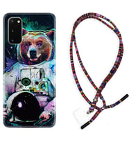 Samsung A02S A03S A10 A12 A13 A21S A22 Kılıf Boyun Asklı Rasta Silikon Astronot Panda 1755