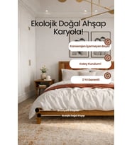 Ori̇on Model Kiremit Rengi Puf Başlıklı Masif Ahşap Karyola Kolay Kurulum Fırınlanmış İthal Sibirya Çamı 140x190 Yatak Uyumlu