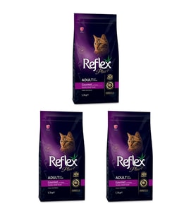 Reflex Plus Renkli Taneli Tavuklu Kedi Maması 1,5 Kg 3 Adet