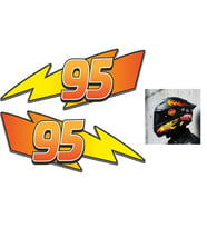 McQueen 95 Sticker 2li Set 20x8cm Universal Motosiklet Araba Kask Dekal Etiket
