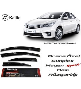 Toyota Corolla Cam Rüzgarlığı Mugen Tip Sunplex 2013-2018