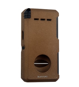 Quantoro Çift Torch Pürmüz V-Cut/Delicili/İğneli Haki Metal Puro Çakmağı - TRZ1092
