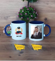 Erkek Polis Kupa Bardak Lacivert Fotoğraflı Polisler Günü Hediyesi