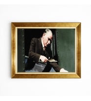 Tablore Mustafa Kemal Atatürk Tren Penceresinde Tarihi Fotoğraf Lüks Altın Çerçeveli Tablo