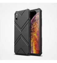 iPhone X Kılıf Köşeleri Airbagli Parmak İzi Yapmayan Hank Silikon Kılıf (Siyah)