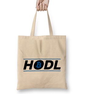 HODL Bitcoin Cryptocurrency Hold BTC Bez Çanta Uzun Saplı