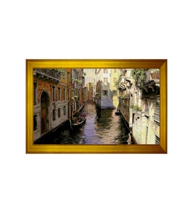 Manzara Temalı Kanvas Tablo 80 x 110 cm Gold Çerçeve