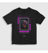 Presmono Unisex Çocuk Siyah Obsession Art Sanat T-Shirt 449341tt