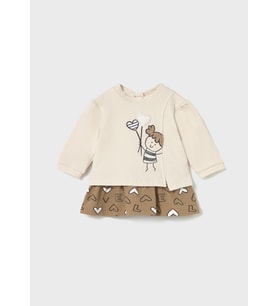 Mayoral Newborn Kız Bebek Elbise Bej