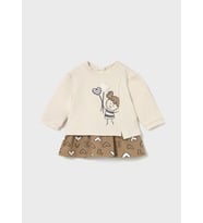 Mayoral Newborn Kız Bebek Elbise Bej