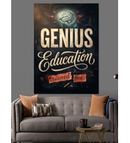 Genius Education Grafik Tasarım Posteri Dekoratif Kanvas - Mdf Ahşap Tablo
