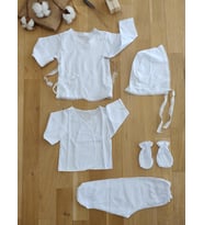 Kız Erkek Bebek 5 Li Acil Hastane Çıkışı Seti STL4751 (Beyaz)