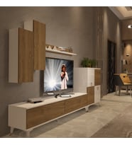 Decoraktiv Eko 6 Mdf Std Gold Tv Ünitesi Tv Sehpası - Beyaz Pera (Beyaz - Pera)