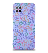 Huawei P 40 Lite Uyumlu Lansman Kılıf Hello Kitty Tasarımlı İçi Kadife Kapak-Lila (Şeffaf)