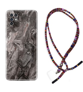 INFINIX Note 11 Pro Note 10 Hot 9 Play Kılıf Boyun Asklı Rasta Silikon Gri Mermer 1376