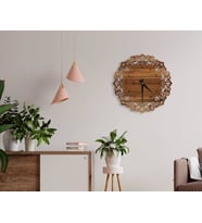 BK Home Dekoratif 45cm Ahşap Duvar Saati-40 (Beyaz)